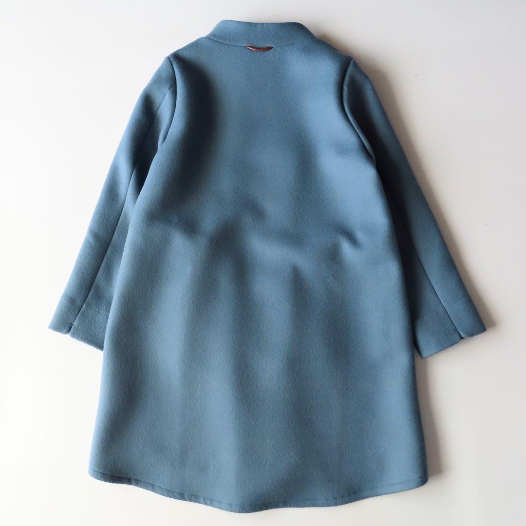 美品 よそおい掲載 パラスパレス 裏チェックオフスタンド襟コート 2