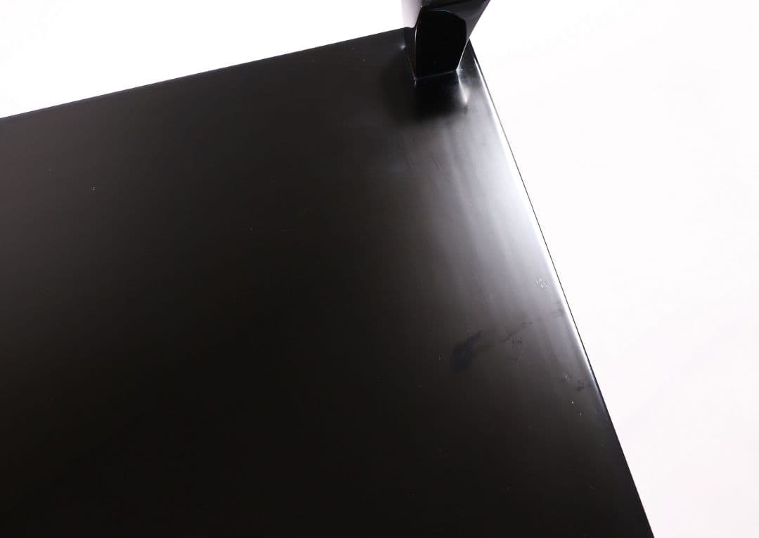 輪島塗 黒塗 二段卓 冠卓 幅52.7×32cm 木製 花台 漆芸【MA938】