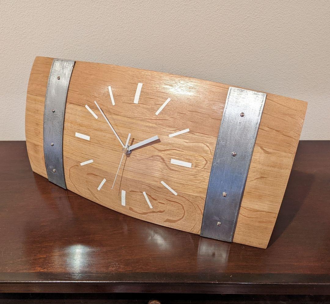 ワイン樽　置き時計　掛け時計　2WAY