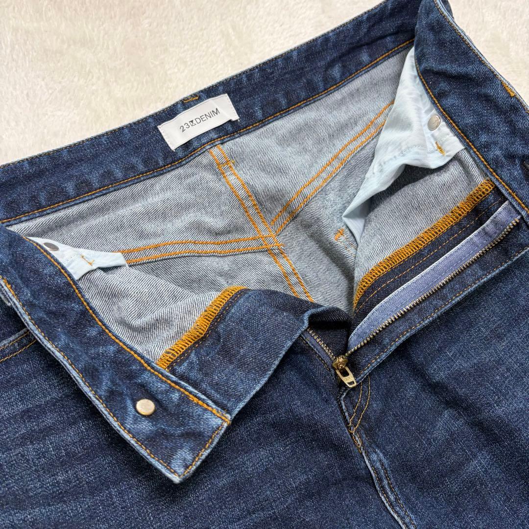 23区 DENIM ストレッチ ワイドパンツ デニム 大きいサイズ 46