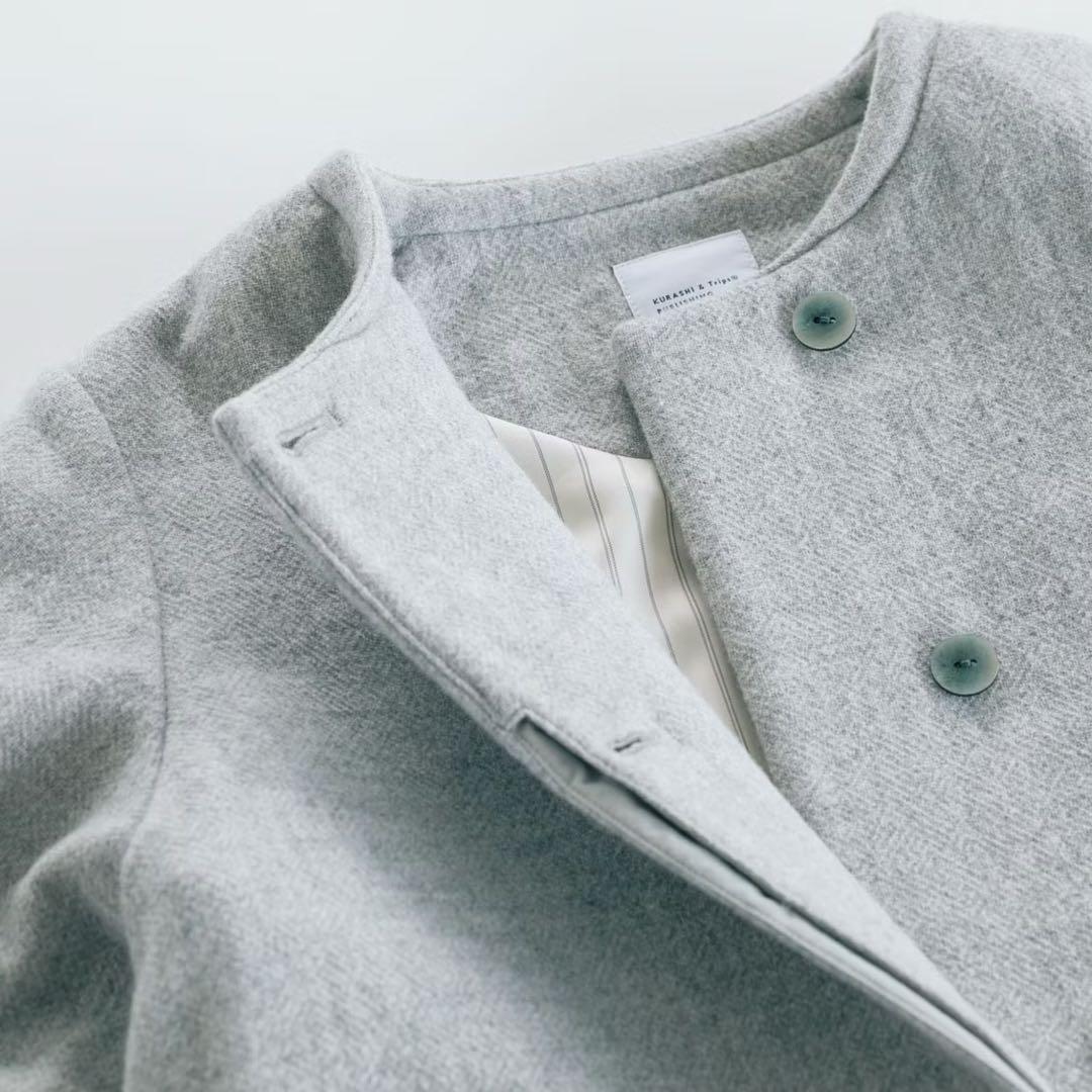 kurashi&trips / 北欧、暮らしの道具店 ウールノーカラーコート