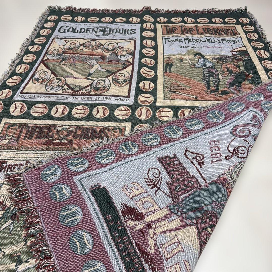 野球　マルチカバー　ソファカバー　ヴィンテージラグ　168x118