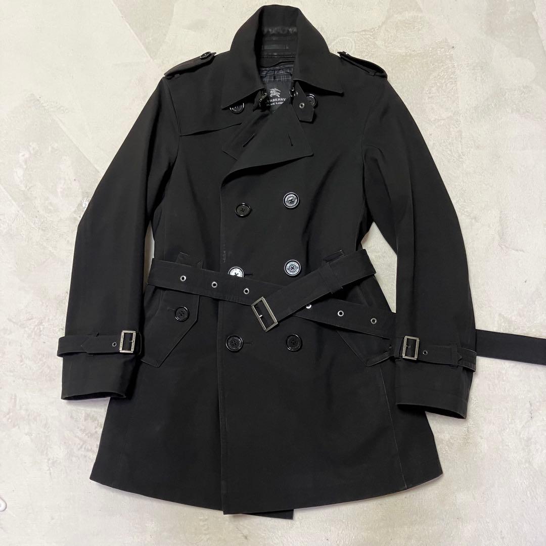 バーバリーブラックレーベル　トレンチコート　ライナー付　　ベルト　黒　S