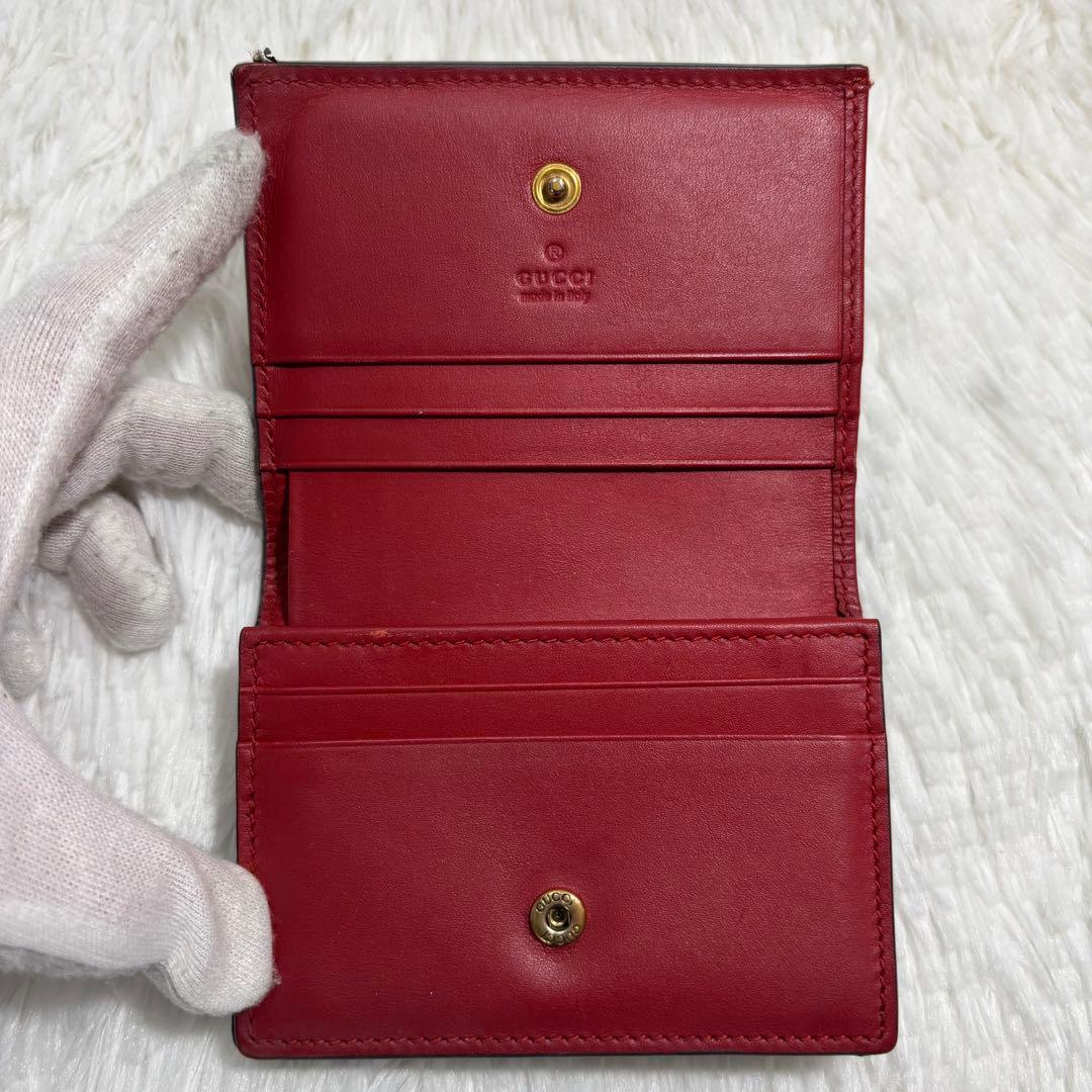 ✨美品✨ グッチ 二つ折り財布 チェリー さくらんぼ PVC GGスプリーム 赤
