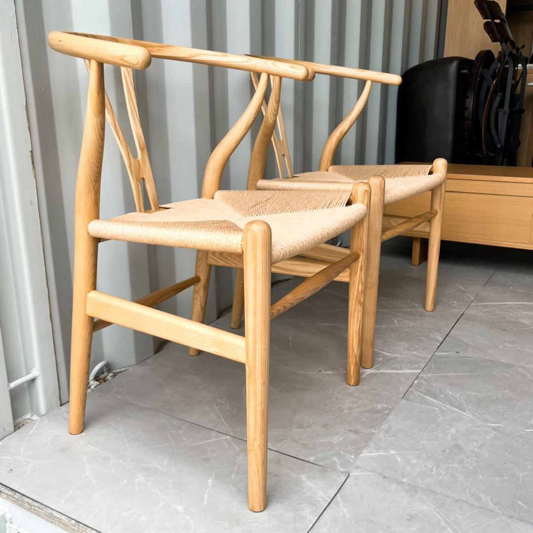 取付無料！リプロダクト ウェグナー カールハンセン CH24 Yチェア風2脚✨