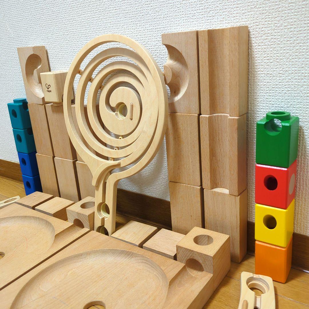 ビー玉転がし 木製 積木 ブロック 61個 積み木