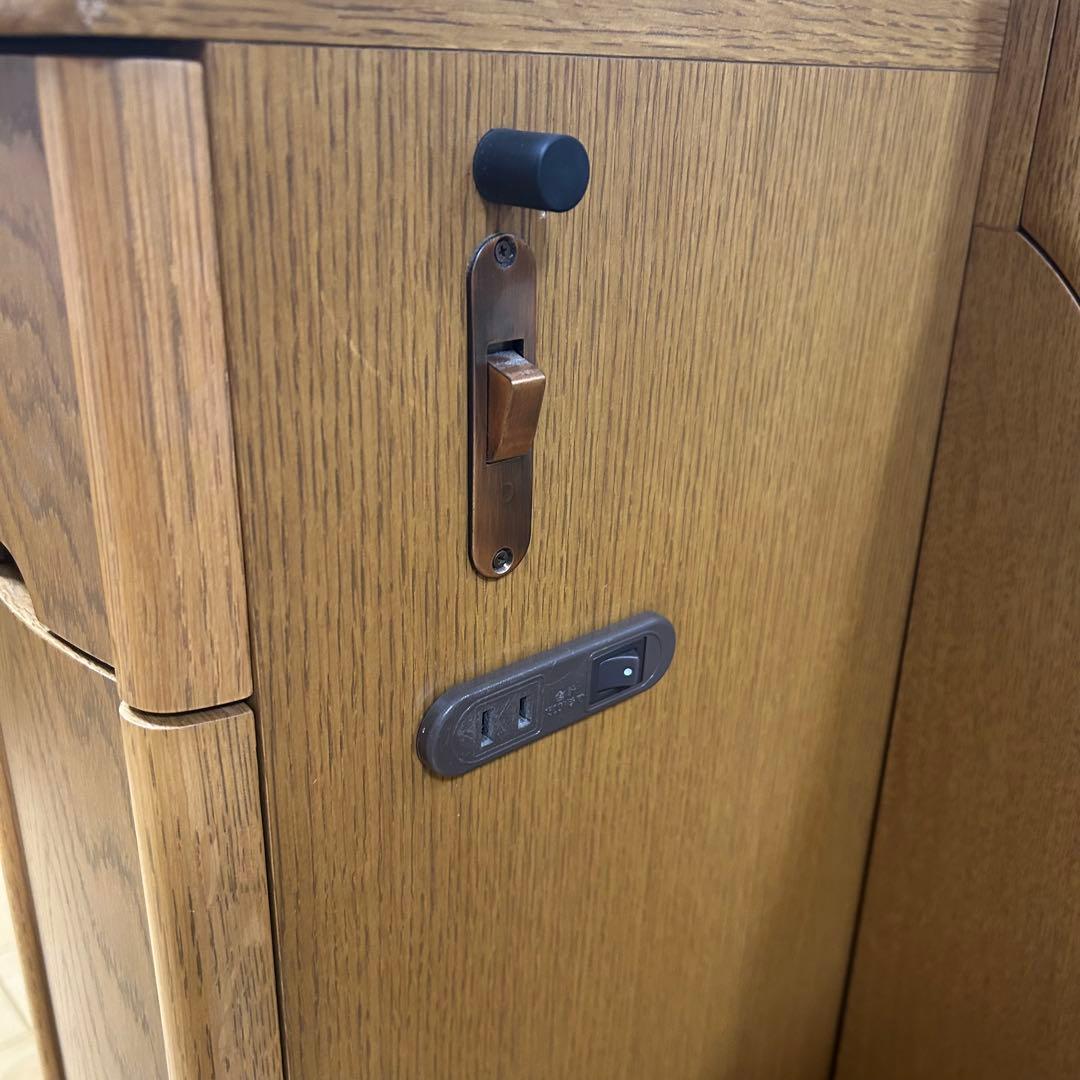 大塚家具　ナラ材　三面鏡ドレッサー　廃盤品　鏡後ろ収納有り　テルル　大容量収納