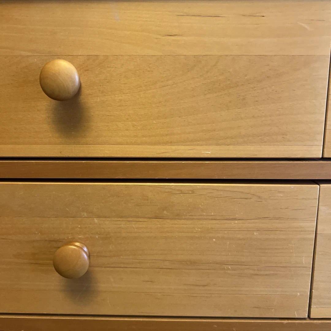 ナチュラルウッド 5段チェスト