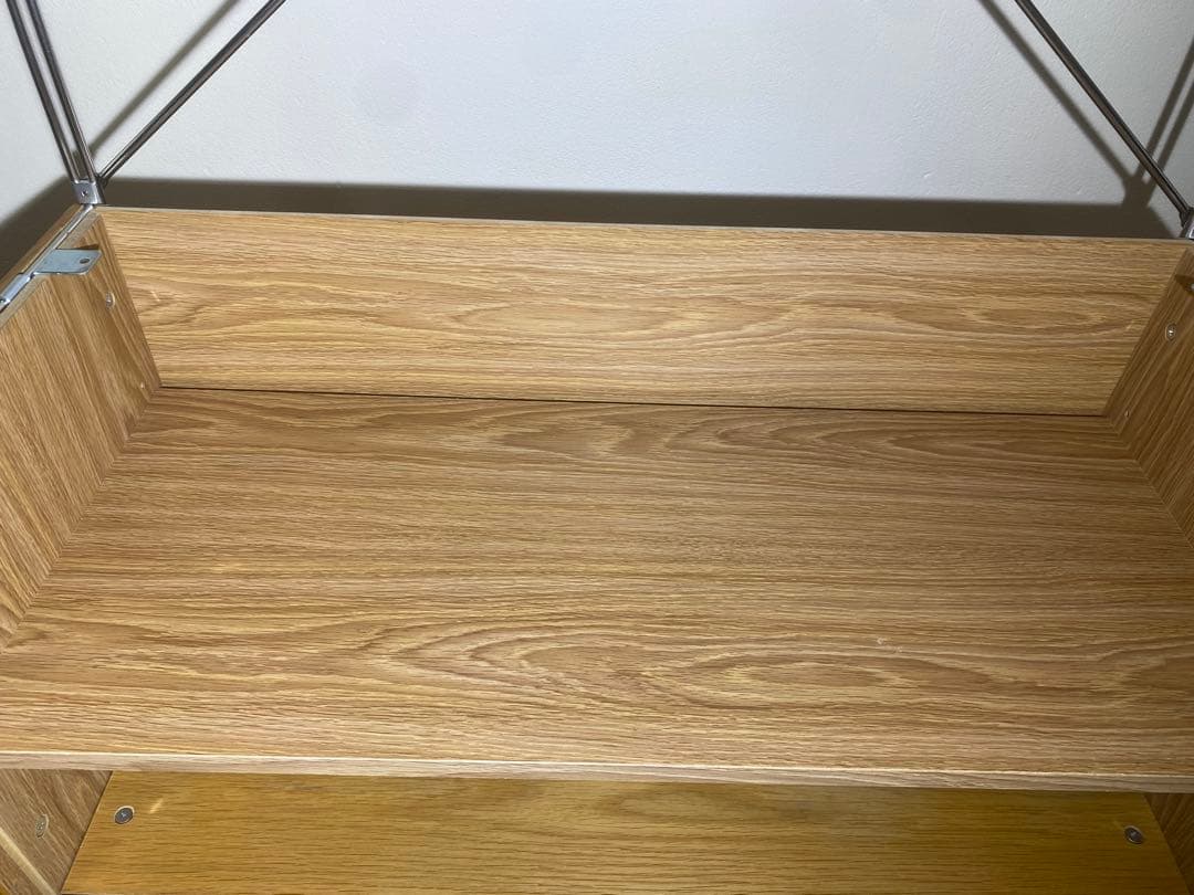 ✨大人気✨無印良品　ステンレスユニットシェルフ用　ボックス　ガラス引き戸　オーク