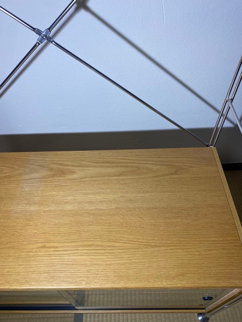 ✨大人気✨無印良品　ステンレスユニットシェルフ用　ボックス　ガラス引き戸　オーク