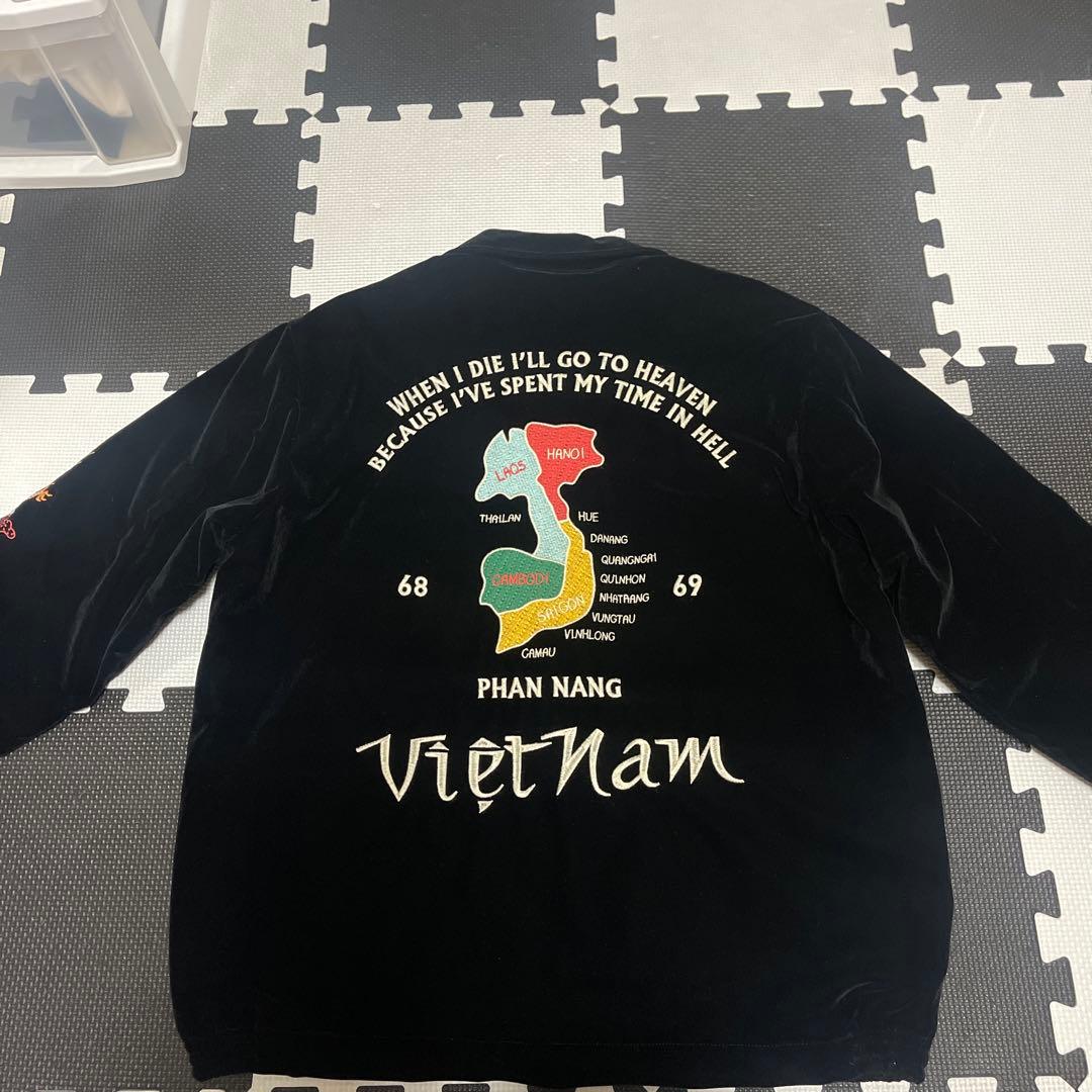 Houston ベトジャン ベルベットスカジャン ドラゴン・虎刺繍