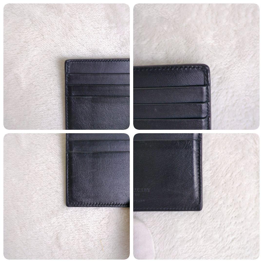 サンローラン　マネークリップ　クロコ型押しレザー　ブラック　折り財布