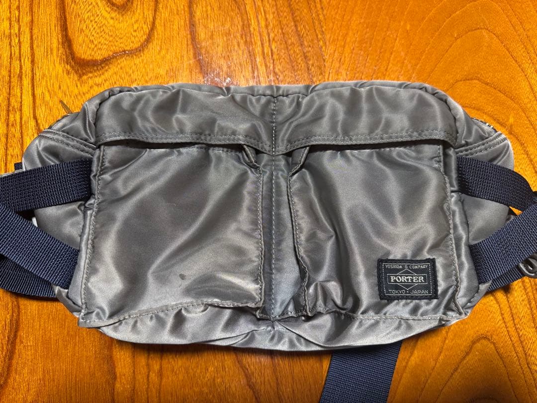 美品 PORTER PX TANKER ウエストバッグ シルバー グレー