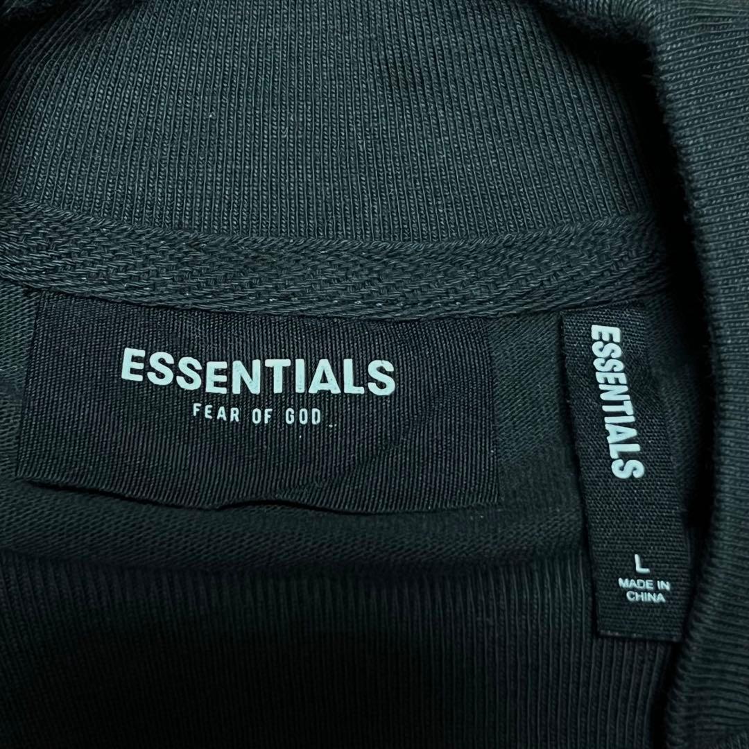 Fog Essentials tシャツ長袖ブラック花卉カットソー黒ロゴロンT