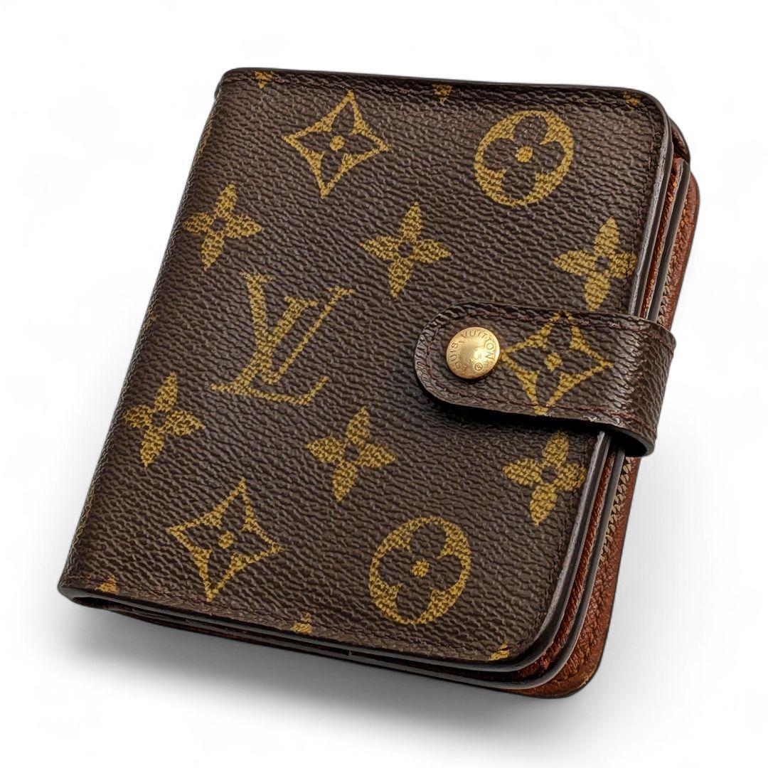 美品 ルイヴィトン モノグラム コンパクトジップ 折り財布 971