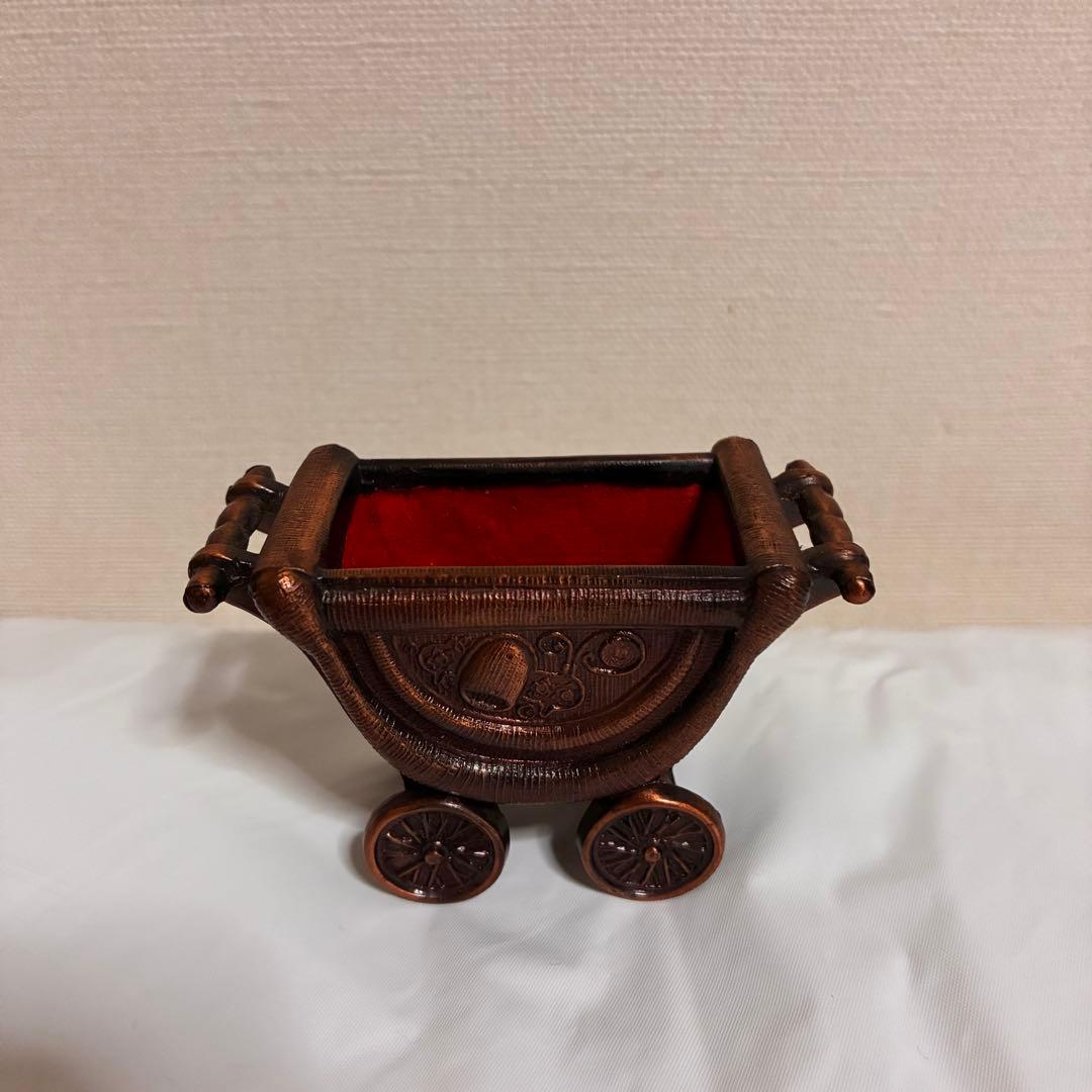 ミニチュア　ベビーカー　アンティーク　レトロ 銅　乳母車