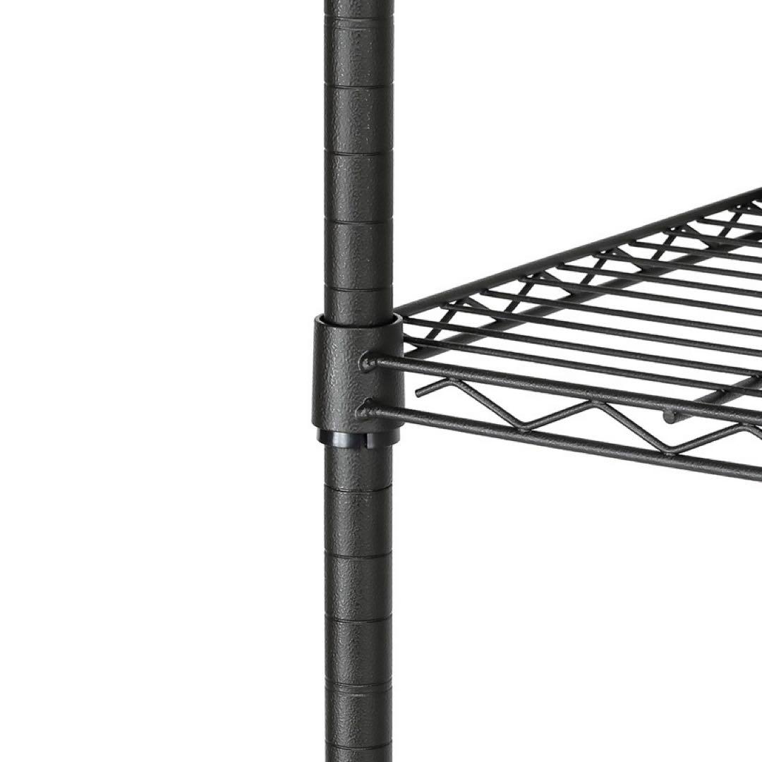 スチールラック　5段-6段　黒ブラック　特大　大きめ　フリーシェルフ　見える収納