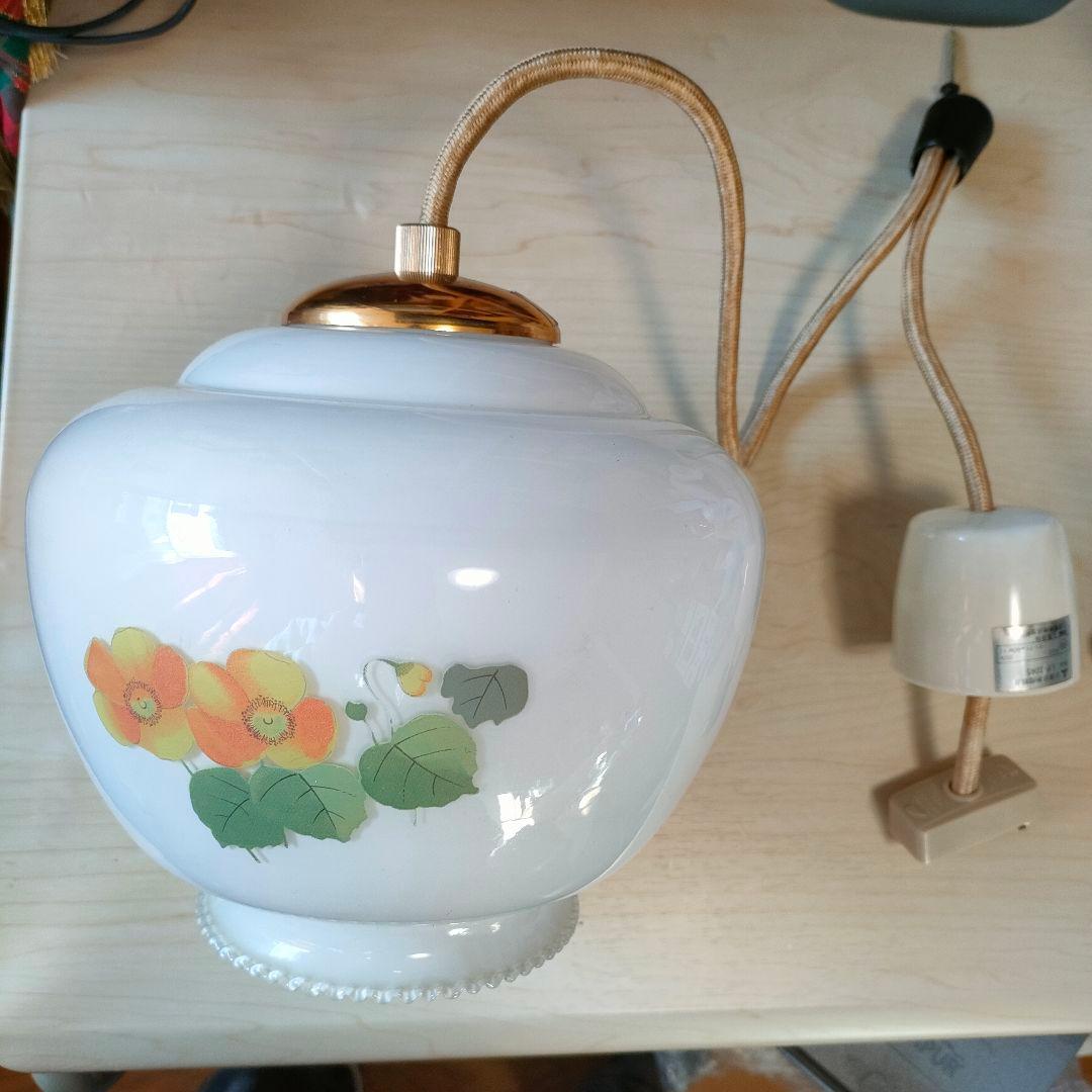 ★三菱電機　大正レトロ　昭和レトロ　ペンダントライト　乳白色