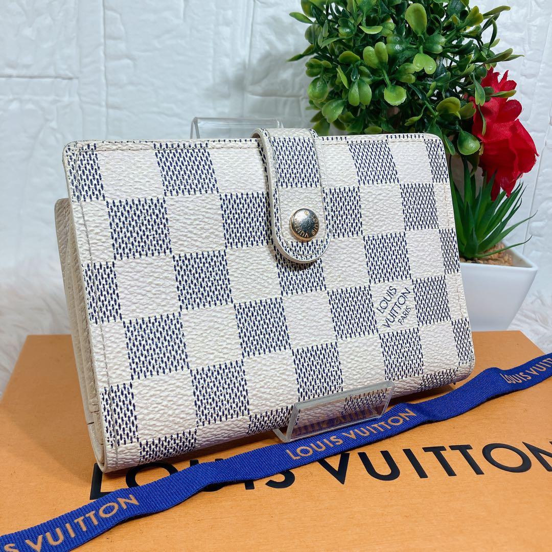 美品 ルイヴィトン ダミエ アズール ポルトフォイユ ヴィエノワ 新型 折り財布