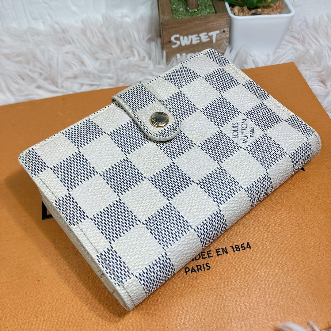美品 ルイヴィトン ダミエ アズール ポルトフォイユ ヴィエノワ 新型 折り財布