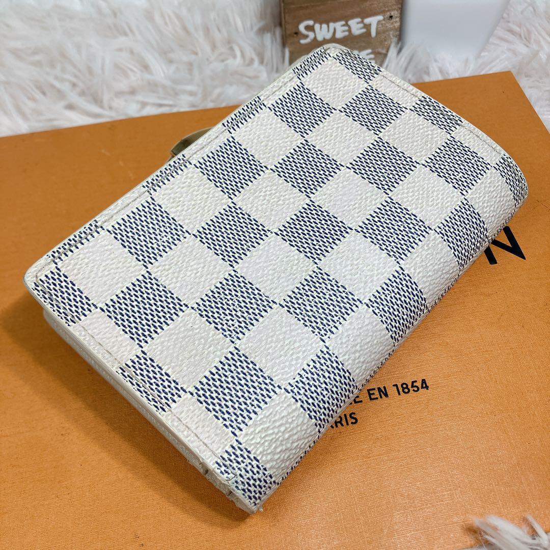 美品 ルイヴィトン ダミエ アズール ポルトフォイユ ヴィエノワ 新型 折り財布