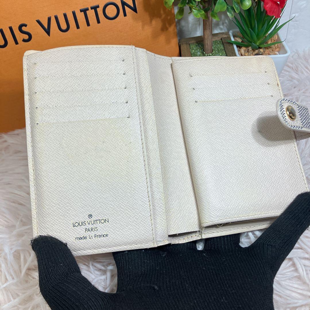 美品 ルイヴィトン ダミエ アズール ポルトフォイユ ヴィエノワ 新型 折り財布