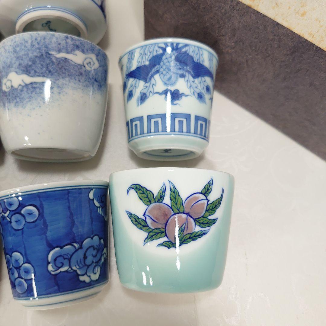 古伊万里 吉祥文猪口揃 20点 蕎麦猪口 有田焼 フランクリンミント 認定書付き