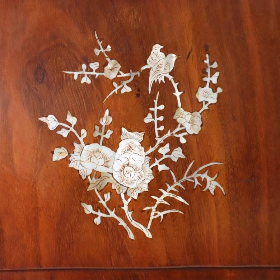 値下　花梨無垢 唐木家具 螺鈿細工 小箪笥 小引き出し 引き出し6杯