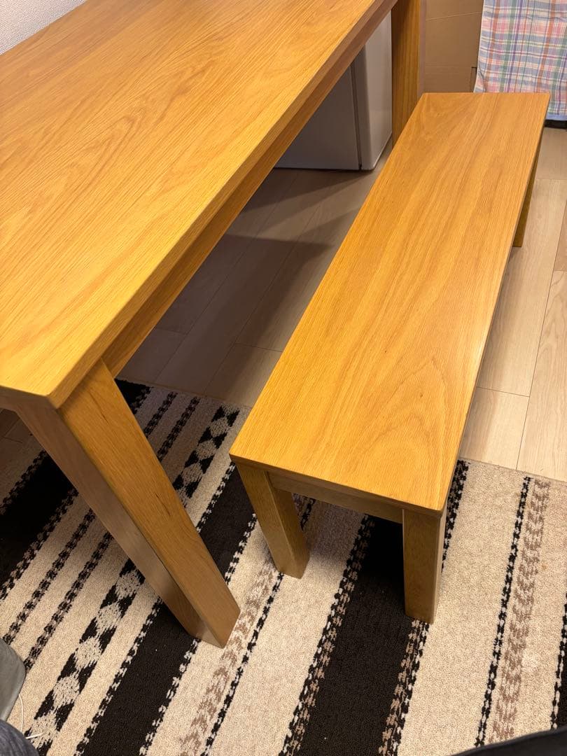ニトリ　オーク材ダイニングテーブル150cm　Nコネクト　ベンチセット！美品