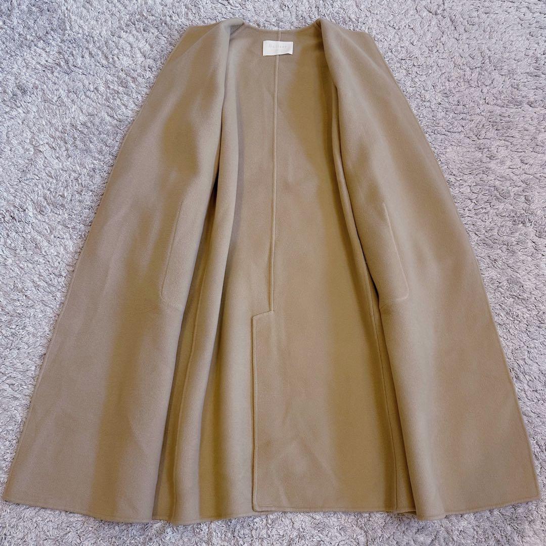 美品【ダブルフェイス／ベルト付き】ボールジィ／オーバーサイズ•ノーカラーコート