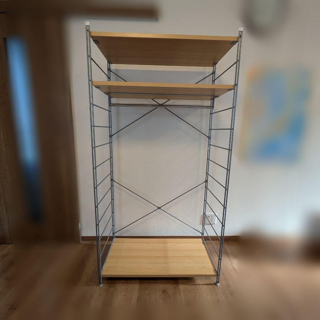 スチールラック 3段 木目調棚板