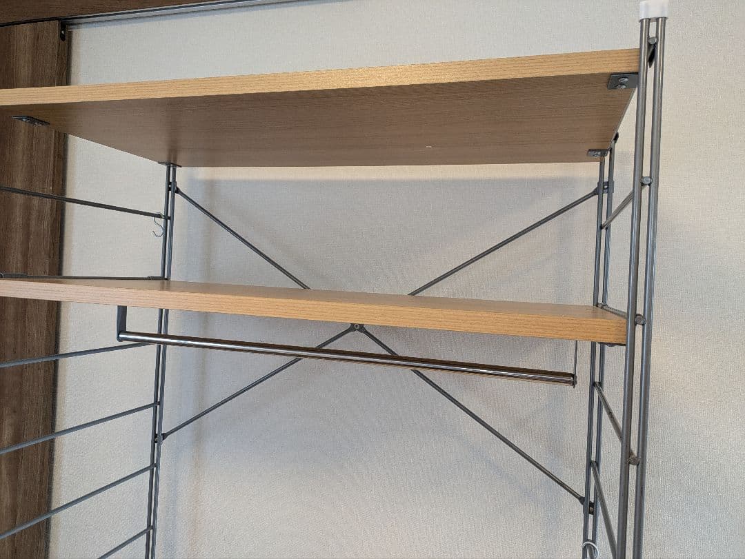 スチールラック 3段 木目調棚板