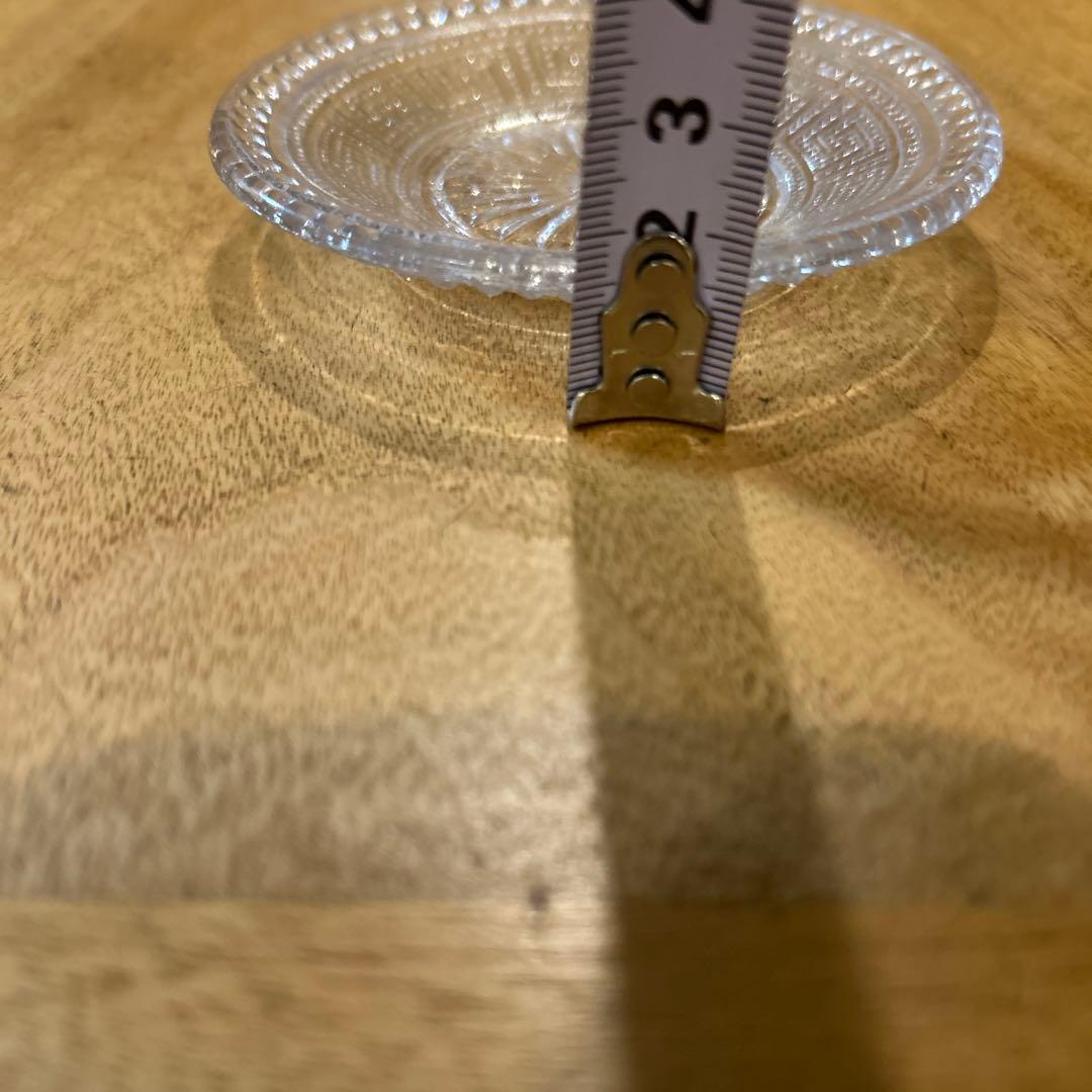 大正期プレスガラスレース皿アンティークヴィンテージ和ガラス(雷紋)五枚