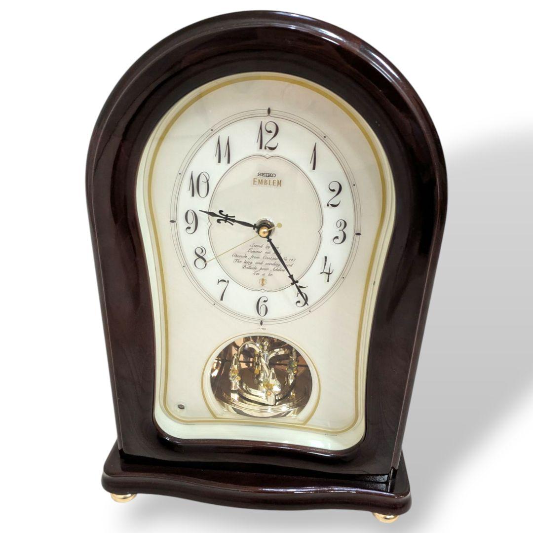 美品 SEIKO HW426B ダークブラウン 高級置時計　エンブレル セイコー