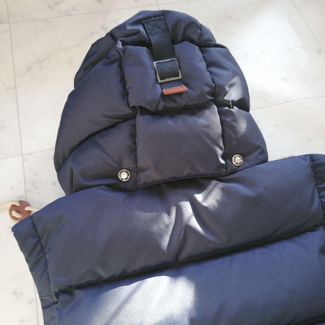 ラルフローレン フード付き ダウンベスト Lサイズ 紺 2way ポニー刺繍