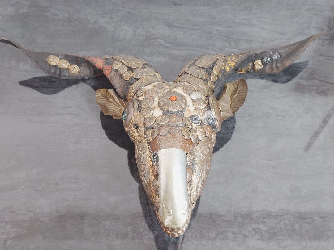 チベット密教法具　チベタンスカル　チベタンゴート　山羊の頭蓋骨(カパラ)