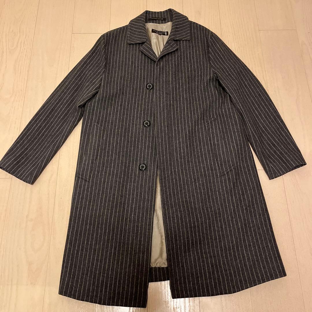 MACKINTOSH ウールカシミヤ　ストライプ ステンカラーコート