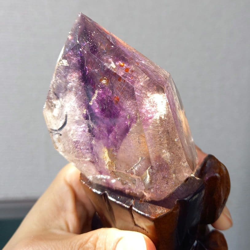 水入り水晶★スーパーセブン原石◼️台座付　C