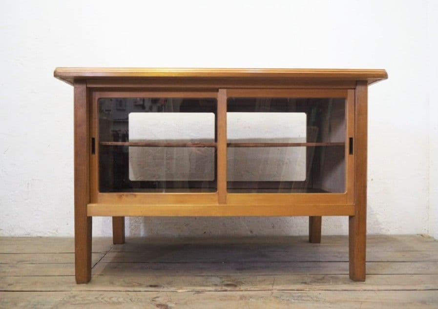 1198 ヴィンテージ　作業台　陳列台　テーブル　ガラスケース　レトロ　店舗什器