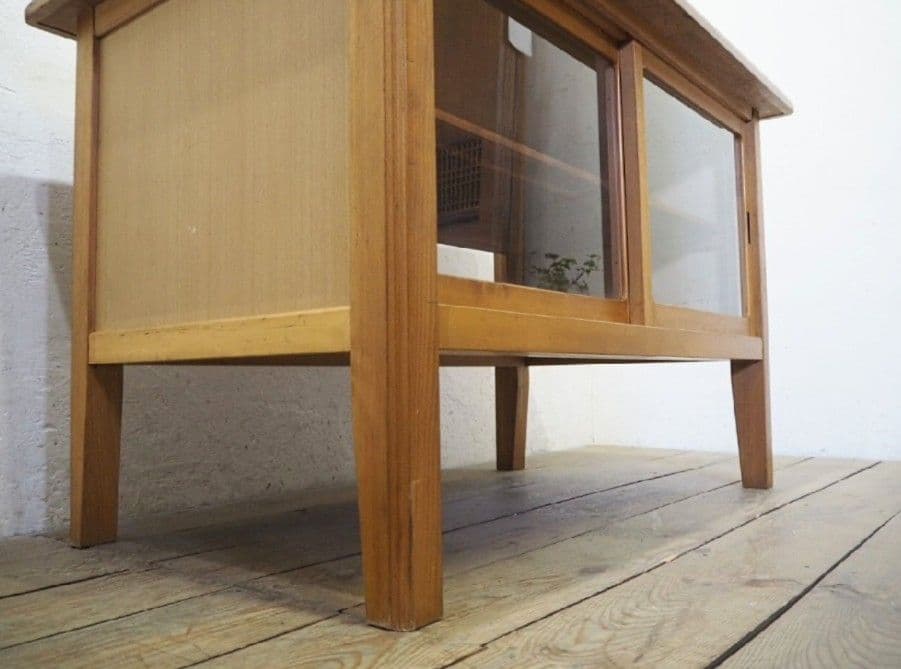 1198 ヴィンテージ　作業台　陳列台　テーブル　ガラスケース　レトロ　店舗什器