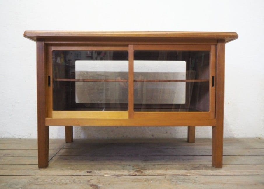 1198 ヴィンテージ　作業台　陳列台　テーブル　ガラスケース　レトロ　店舗什器