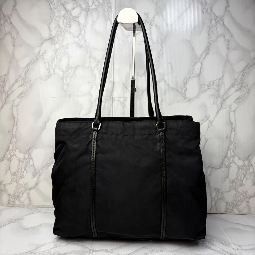 041 美品 PRADA ハンドバッグ トートバッグ 三室構造 黒 lt6