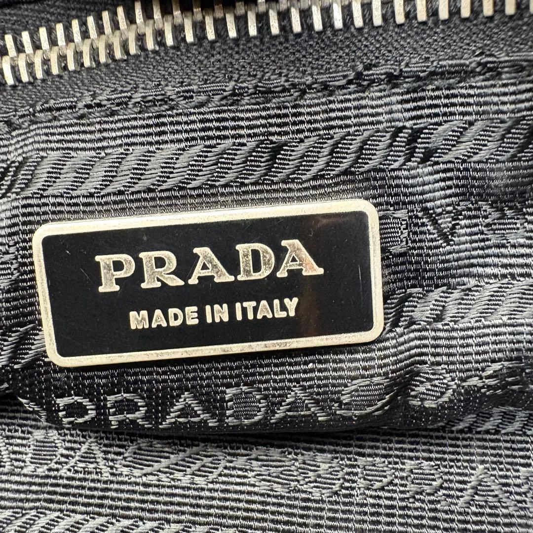 041 美品 PRADA ハンドバッグ トートバッグ 三室構造 黒 lt6