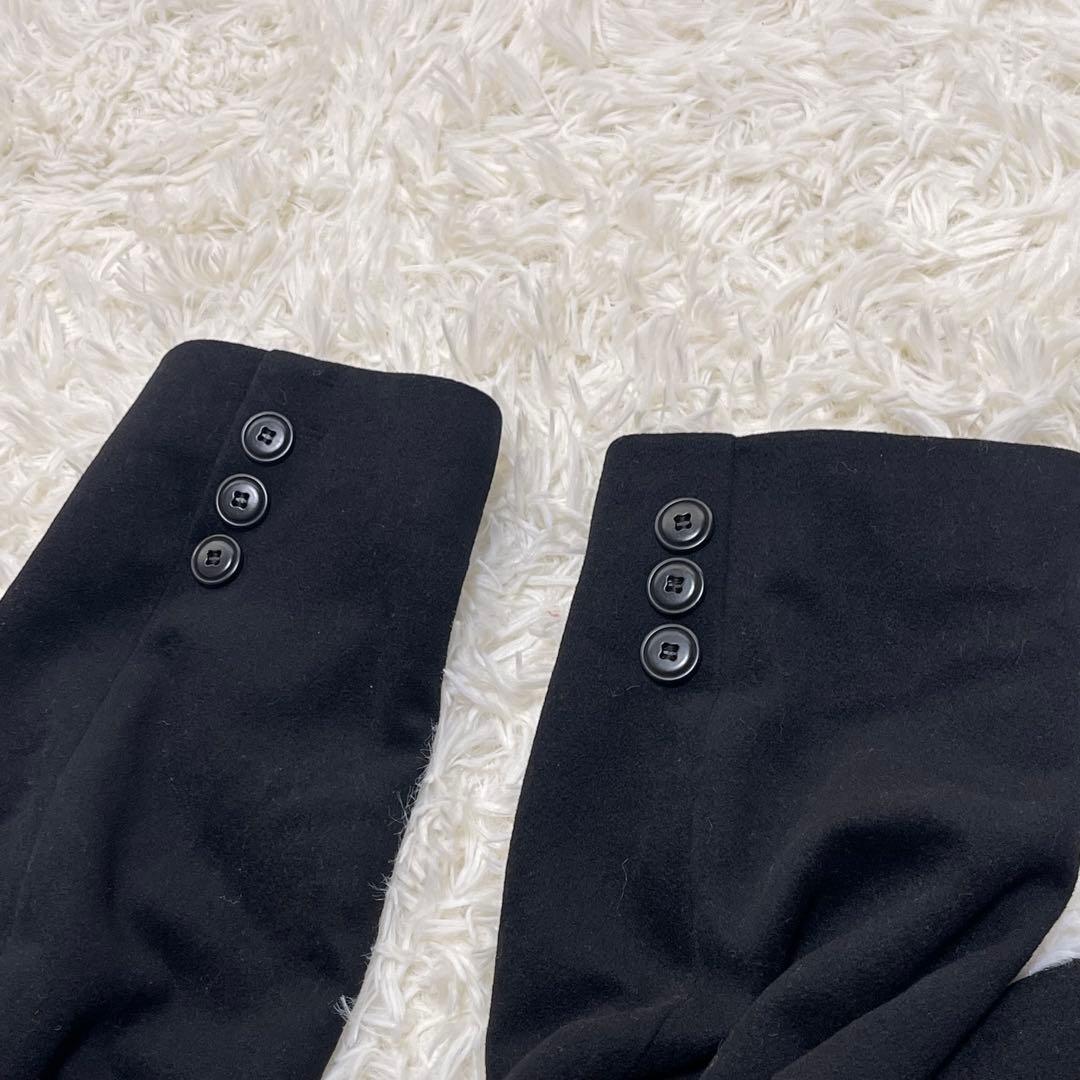 【Max Mara】白タグ　マックスマーラ 比翼ボタン　ロングコート 黒