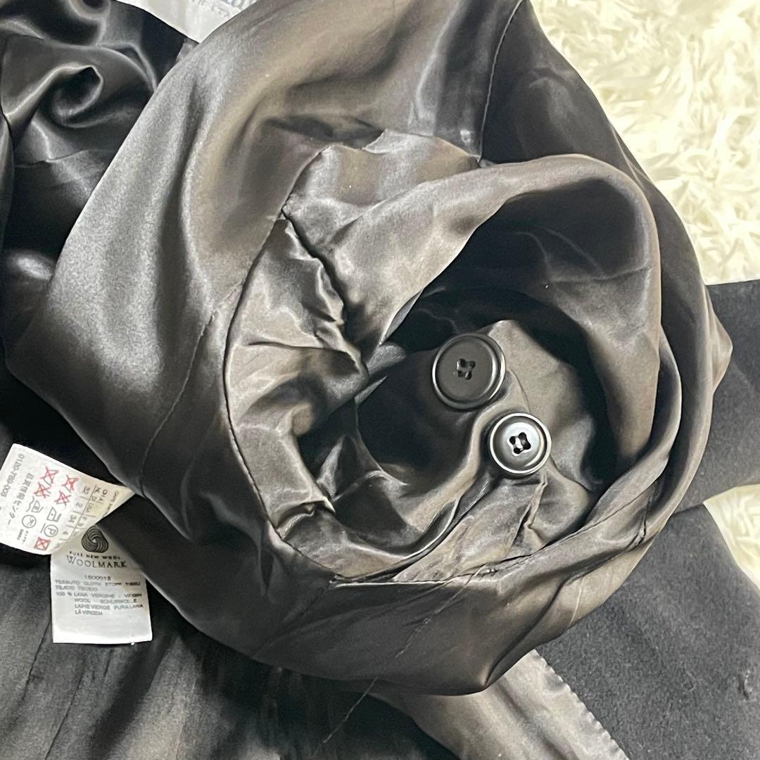 【Max Mara】白タグ　マックスマーラ 比翼ボタン　ロングコート 黒