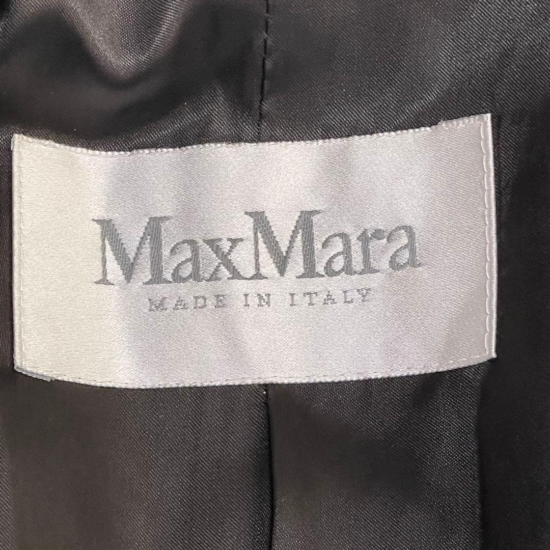 【Max Mara】白タグ　マックスマーラ 比翼ボタン　ロングコート 黒