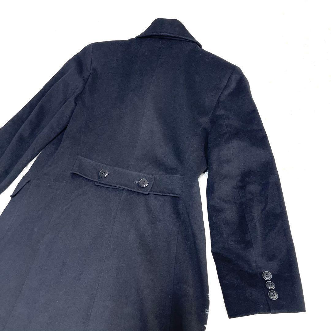 【Max Mara】白タグ　マックスマーラ 比翼ボタン　ロングコート 黒