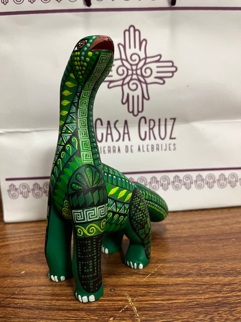 メキシコ伝統工芸 アレブリヘ 緑色恐竜 Taller Casa Cruz