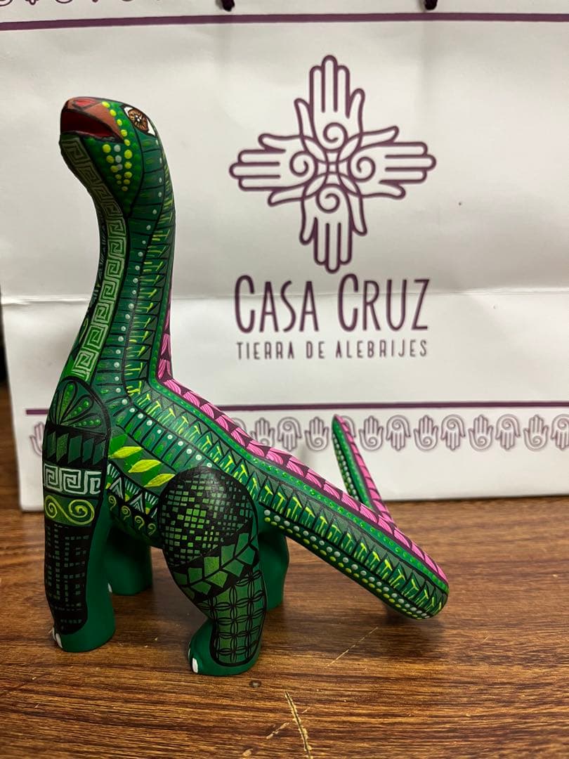 メキシコ伝統工芸 アレブリヘ 緑色恐竜 Taller Casa Cruz