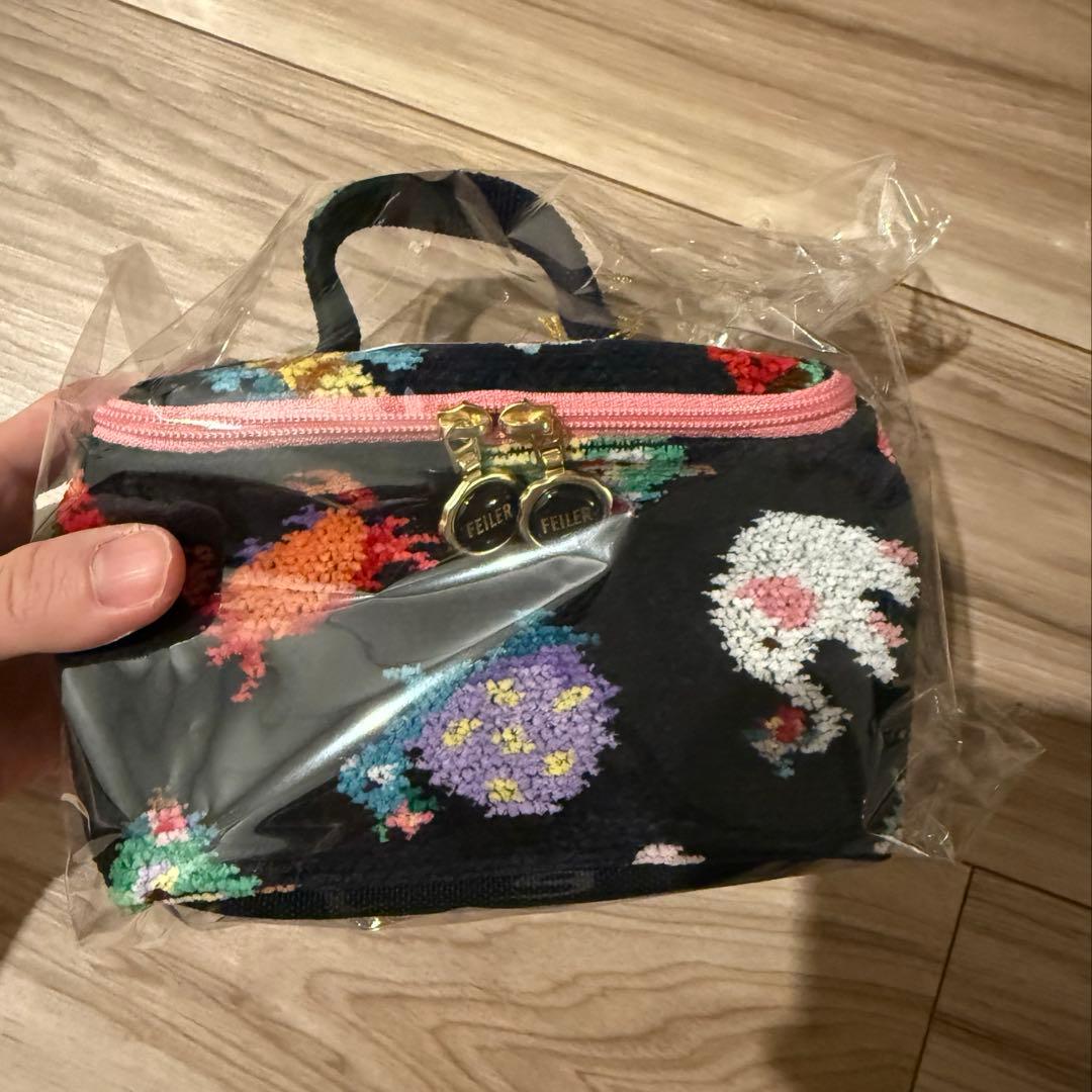 フェイラー　神崎恵　バニティポーチ　ネイビー